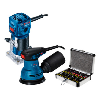 Kit Bosch Router Gkf550 550w + Lijadora Orbital + Regalo Kit Bosch Router Gkf550 550w + Lijadora Orbital + Regalo
