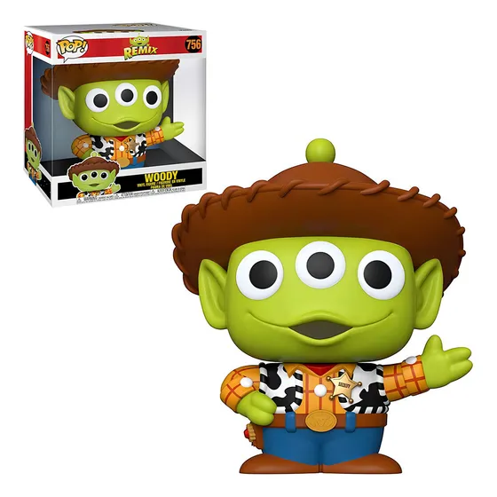 Funko Pop Toy Story Remix, tamaño grande, tamaño Woody, 10 pulgadas, #756