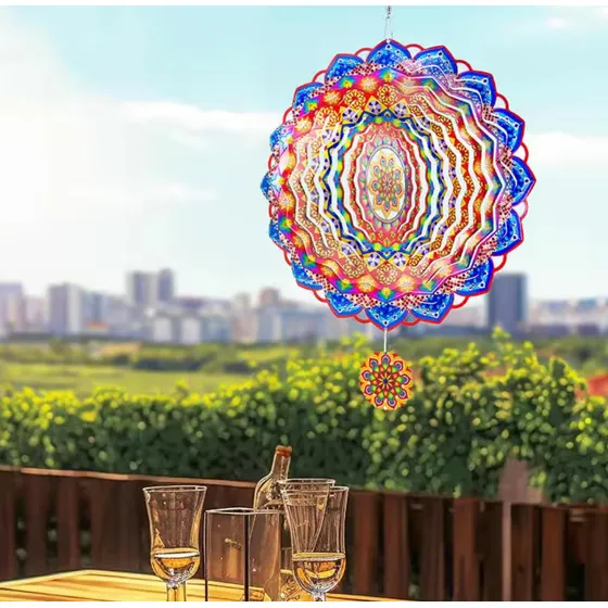 Mandala Kalanchoe Importado Colgante De Viento Grande 30 Cms