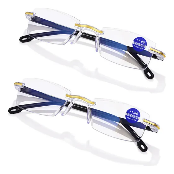 Gafas Tr90 Con Bloqueo Azul Hormiga,titanio Y Zafiro,2 Pie R