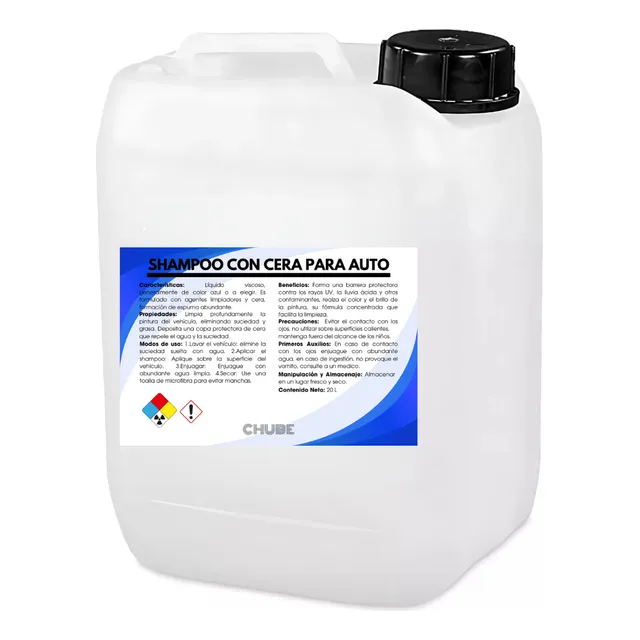 Shampoo Con Cera Para Auto Espuma Activa Alto Brillo 20 Lt