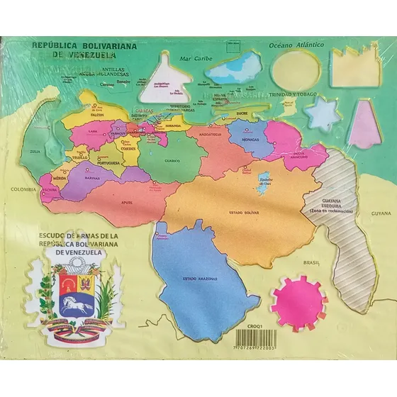 Plantilla Del Mapa De Venezuela Y El Escudo