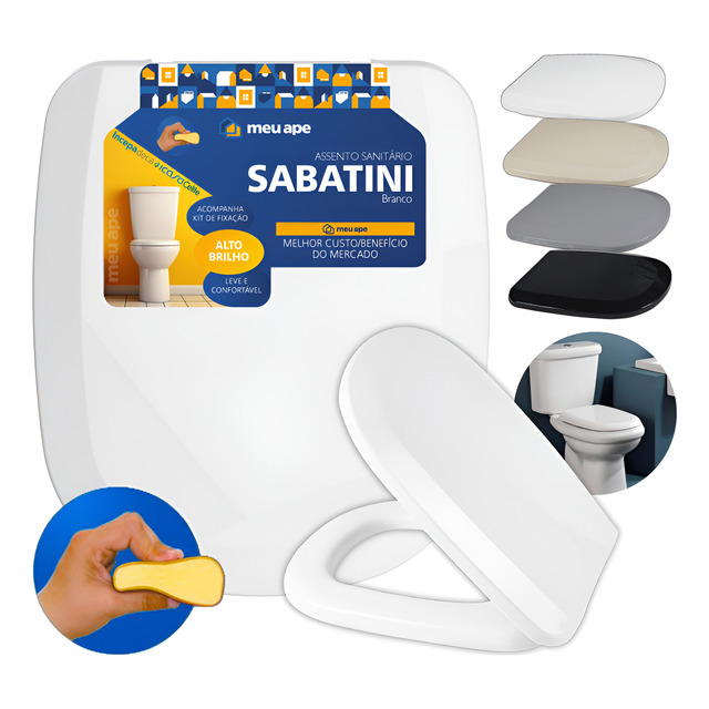 Assento Sanitário Almofadado Basic Retangular Sabatini Icasa Assento Sanitário Almofadado Basic Retangular Sabatini Icasa