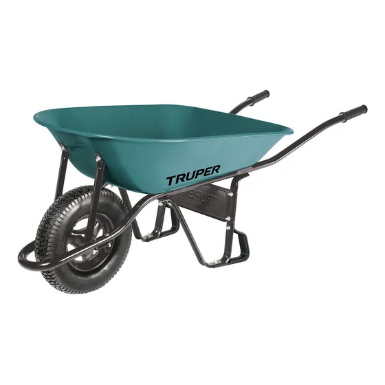2 Pzas Carretilla 5 Ft3 Neumática, Bastidor Tubular, Truper
