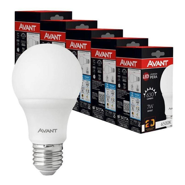 Kit 12 Lâmpada 7w Led Bulbo E27 6500k Branco Frio Bivolt Kit 12 Lâmpada 7w Led Bulbo E27 6500k Branco Frio Bivolt