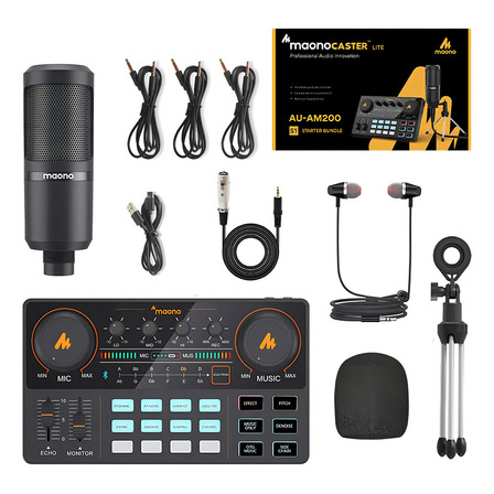 Mezclador De Podcast Maonocaster Lite Am200-s1 Para Estudio, Micrófono Y Teléfono Mezclador De Podcast Maonocaster Lite Am200-s1 Para Estudio, Micrófono Y Teléfono