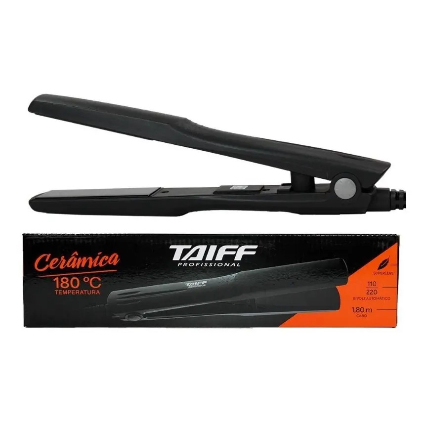 Prancha Cerâmica Taiff Profissional 180° Preto Prancha Cerâmica Taiff Profissional 180° Preto