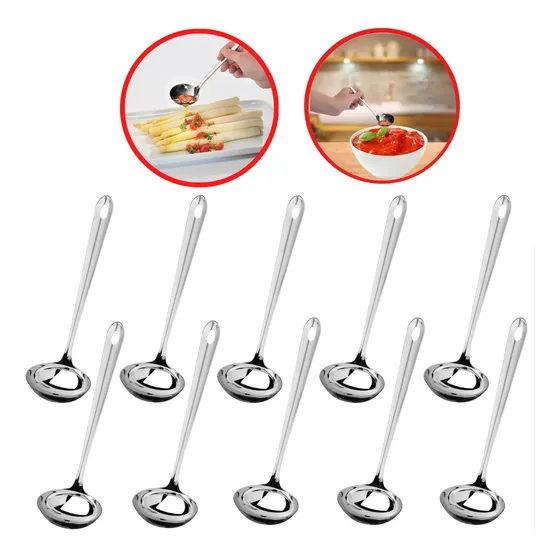 Kit 20 Mini Concha Pequena Pra Servir Molho Caldo Metal Inox