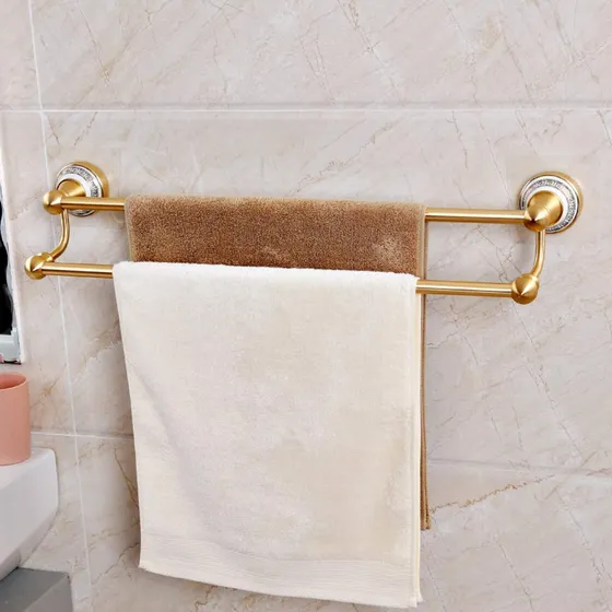 Toallero Doble Poste Perforacion Soporte Para Toalla