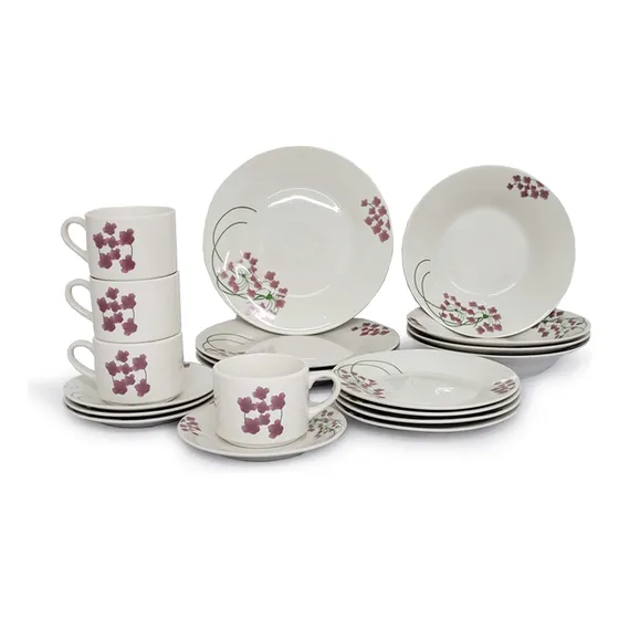Vajilla 20pz Red 1101-6 Dinner My Home