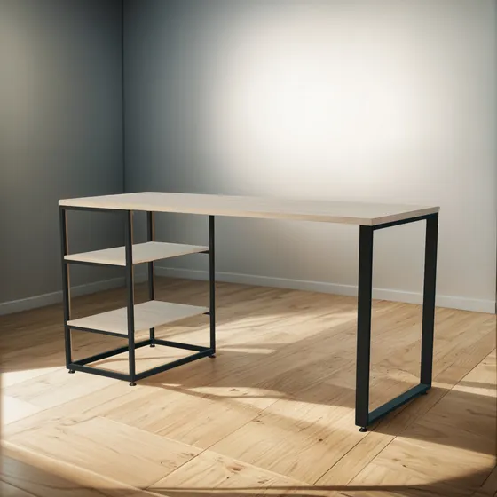 Escritorio Estante Repisas Metal Madera Moderno Oficina Modu