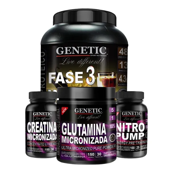 Ganador Masa Muscular F3 Creatina Glutamina Arginina Genetic