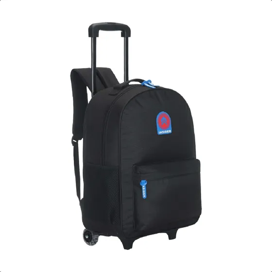 Mochila Negra Carrito Nene Primaria Carpetas Escuela Carro