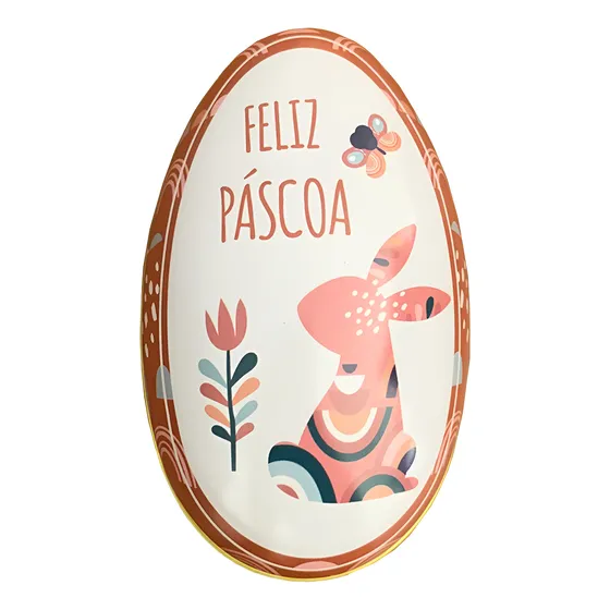 Ovo De Lata Para Colocar Bombom - Coelho Na Cestinha