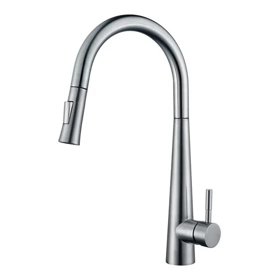 Mezcladora Monomando Para Cocina Acabado Satinado Extraible