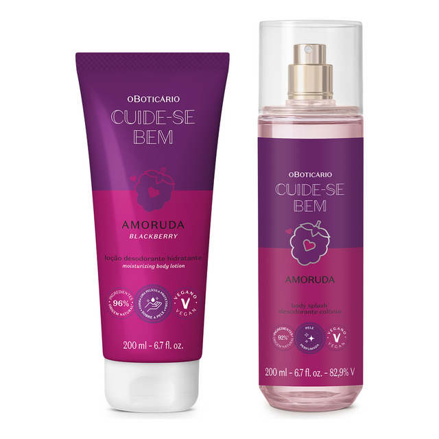 Combo Cuide-se Bem Amoruda: Body Splash 200ml + Loção Corporal 200ml Combo Cuide-se Bem Amoruda: Body Splash 200ml + Loção Corporal 200ml