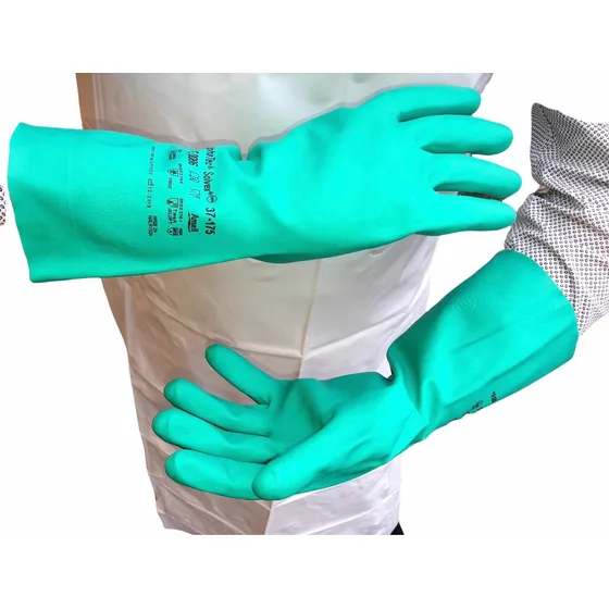 Guantes Nitrilo Ansell Solvex 37-175 Verdes Flock Alphatec