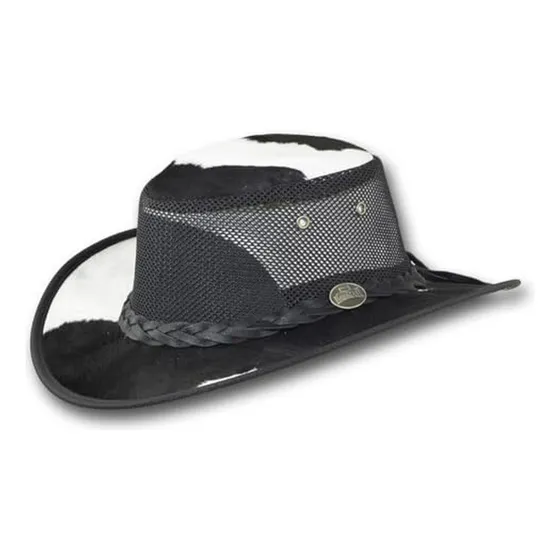 Sombrero De Cuero Con Pelo De Becerro Y Enfriador Plegable -