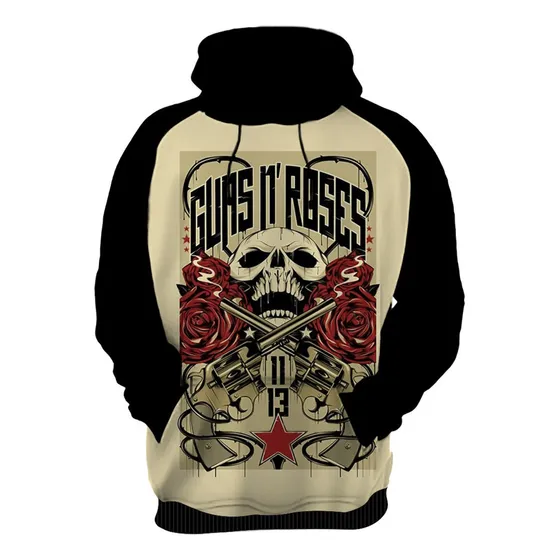 Blusa Moletom Capuz Canguru Rock Banda Hard Guns N Roses 4