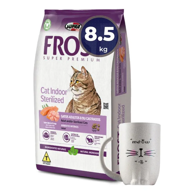 Comida Ración Gato Adulto Frost Cat Indoor 8,5kg + Regalos 