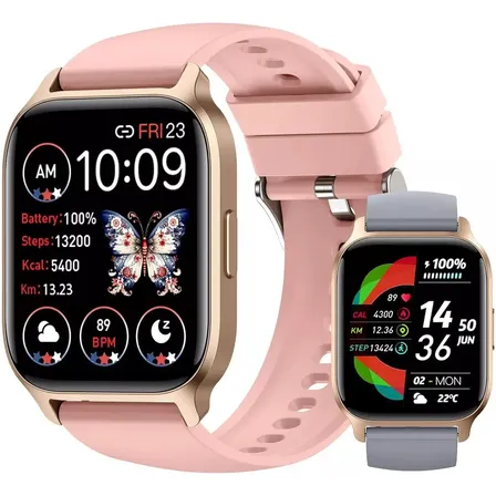 Reloj Inteligente Smartwatch Deporte Monitor 1.85''+correa*2 Rosa Mesh