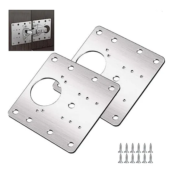  Placa De Reparacion Bisagra Mueble Tornillos Puerta 2 Unida