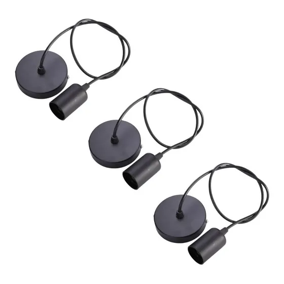 Socket Metalico Entrada E27 Vintage Negro Lumicraft Pack 3pz