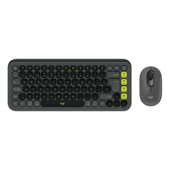 Kit Teclado Y Mouse Logitech Pop Icon, Español Mouse Negro Teclado Negro