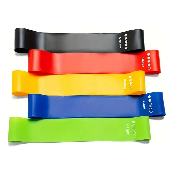 Set 5 Banda Elástica Sensorial 30 Cm Diferentes Resistencias Color 5 Básico