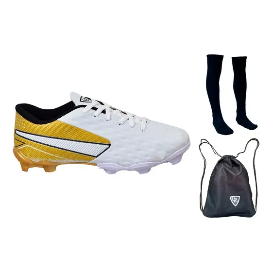 Kit Chuteira Campo Impactor Adulto Infantil + Meião Bolsa