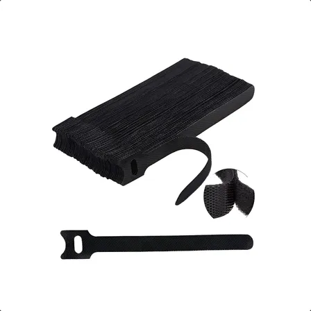 Bridas Amarra Cables Velcro Cinta Color Negro 10 Unidades
