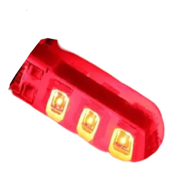 Par Bombillos Cocuyo/bayoneta T10 Carro/moto Rojo Strober