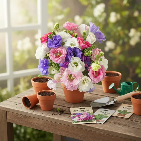 Oferta!! 50 Semillas  Lisianthus + 10 Semillas Cactus
