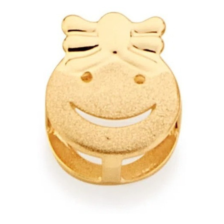 Pingente Rommanel Fol Ouro 18k Rosto Menina Com Laço 540684 Pingente Rommanel Fol Ouro 18k Rosto Menina Com Laço 540684