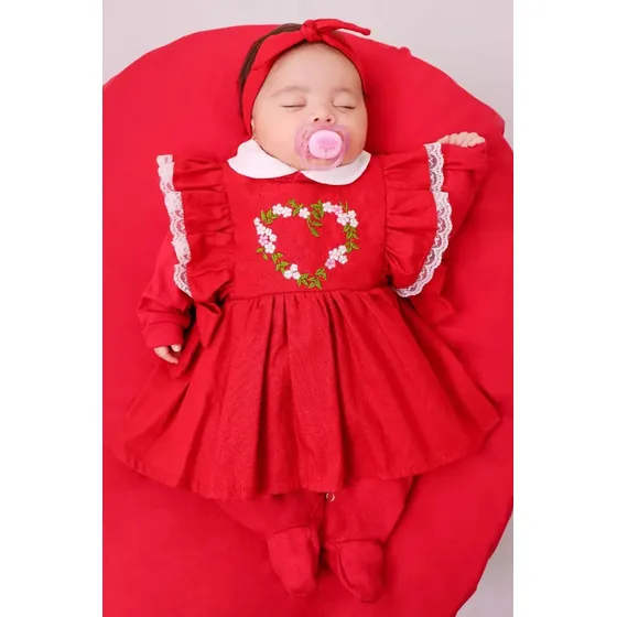 Saída De Maternidade Menina Zoe 4 Peças 100% Algodão Linda