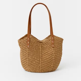 Bolsa De Palha Praia Feminina Bolsa Ombro Grande Tendencia Cor Bege Escuro Correia De Ombro Marrom Desenho Do Tecido Palha Trançada Bolsa De Palha Praia Feminina Bolsa Ombro Grande Tendencia Cor Bege Escuro Correia De Ombro Marrom Desenho Do Tecido Palha Trançada