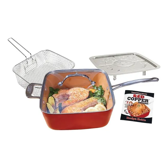 Red Copper - - Sarten Cobre Cocina Antiadherente Color Rojo