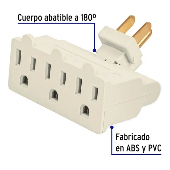 Multicontacto Triple Aterrizado T. Bisagra Voltech 46801