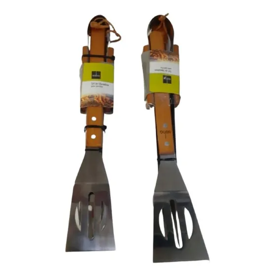 Juego Parrillero De Pinza, Tenedor, Trinchador Espátula Saba