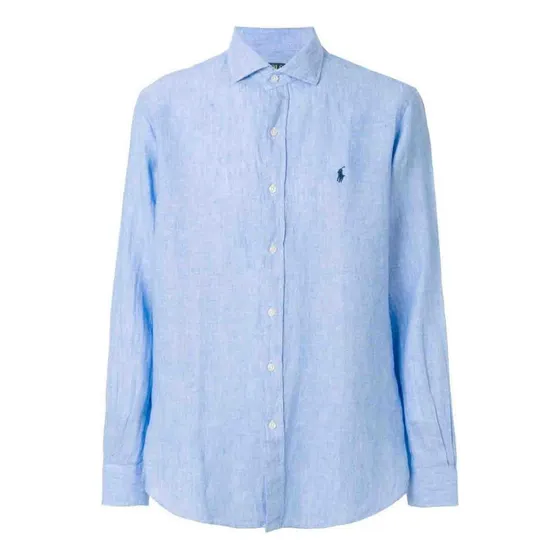 Camiseta Oxford Polo Celeste Manga Larga