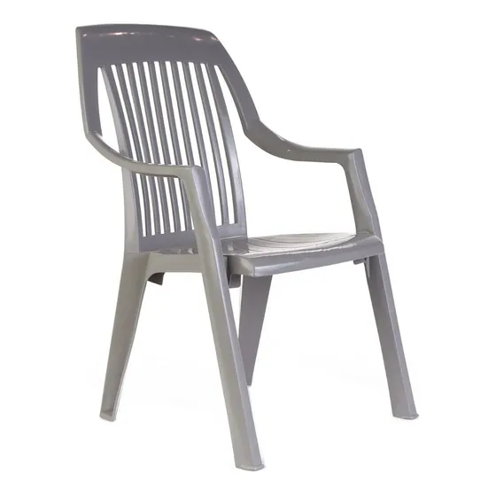 Silla De Jardin Royal Reforzada Con Apoya Brazos Garden Life Color Gris
