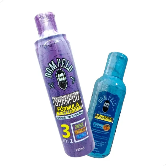 Kit 1 Dom Pelo Nixidil Shampoo + 1 Tônico Nixidil Masculino