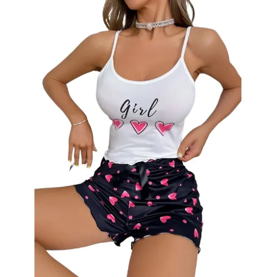 Set De Pijama Sexy Para Dama De 2 Piezas