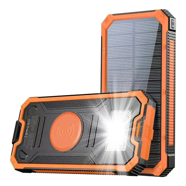 Powerbank Con Panel Solar, Linterna Carga Inalambri 10000mah