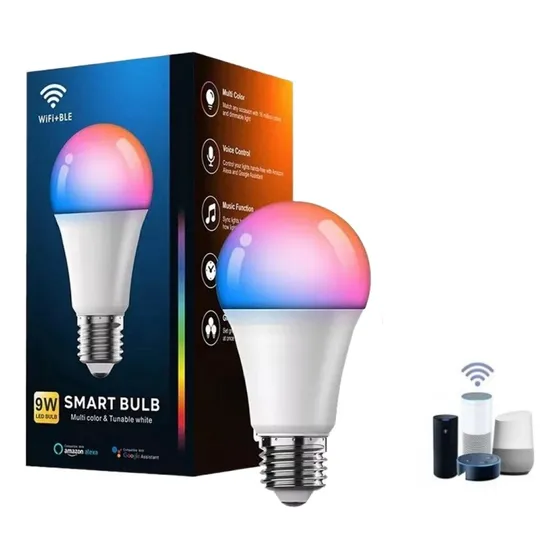 Foco Inteligente Wifi 9w Rgbcw E27 Bombilla Led Para Alexa