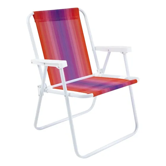Silla de playa, porche, piscina alta de acero, 110 kg, color: rojo