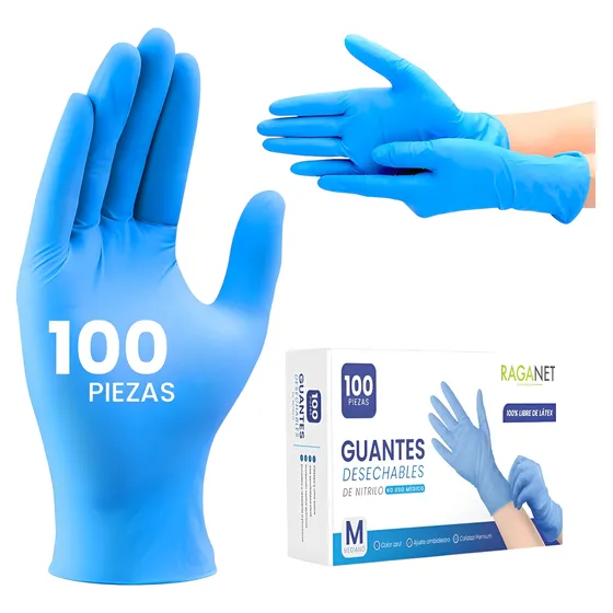 Guantes De Nitrilo Vinilo Negro Libre De Latex 100 Piezas