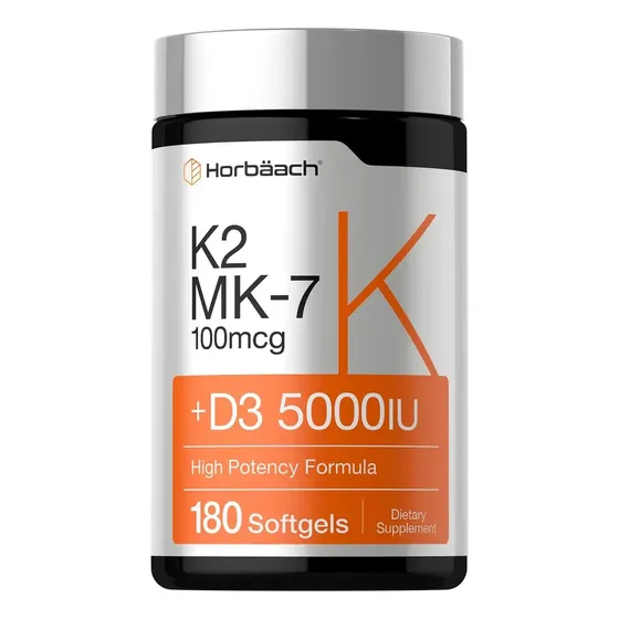 Vitamina D3 5000 Ui + Mk-7 Vitamina K2 100mcg 180 Cápsulas Sin Sabor | Cuotas sin interés