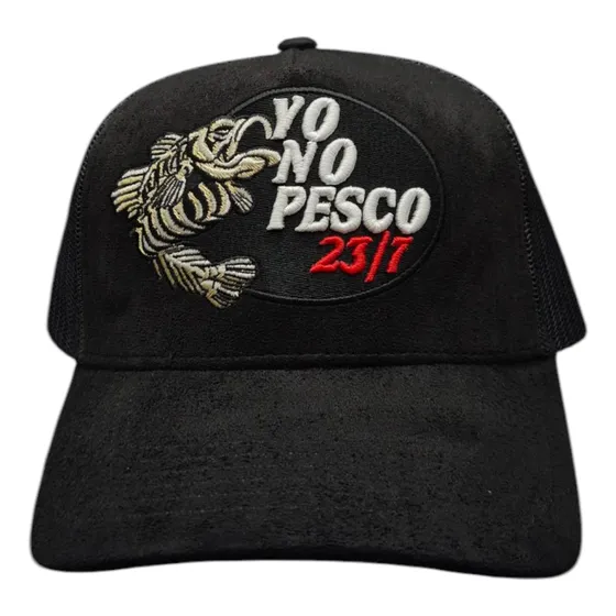 Gorra Dandy Yo No Pesco 23/7 Oscar Ortiz / Calidad G5 Negro Ajustable Gamuza