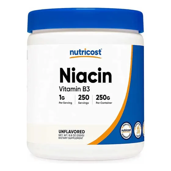 Nutricost Niacin Vitamina B3 1000mg 250gr 250 Serv Sabor Sin Sabor